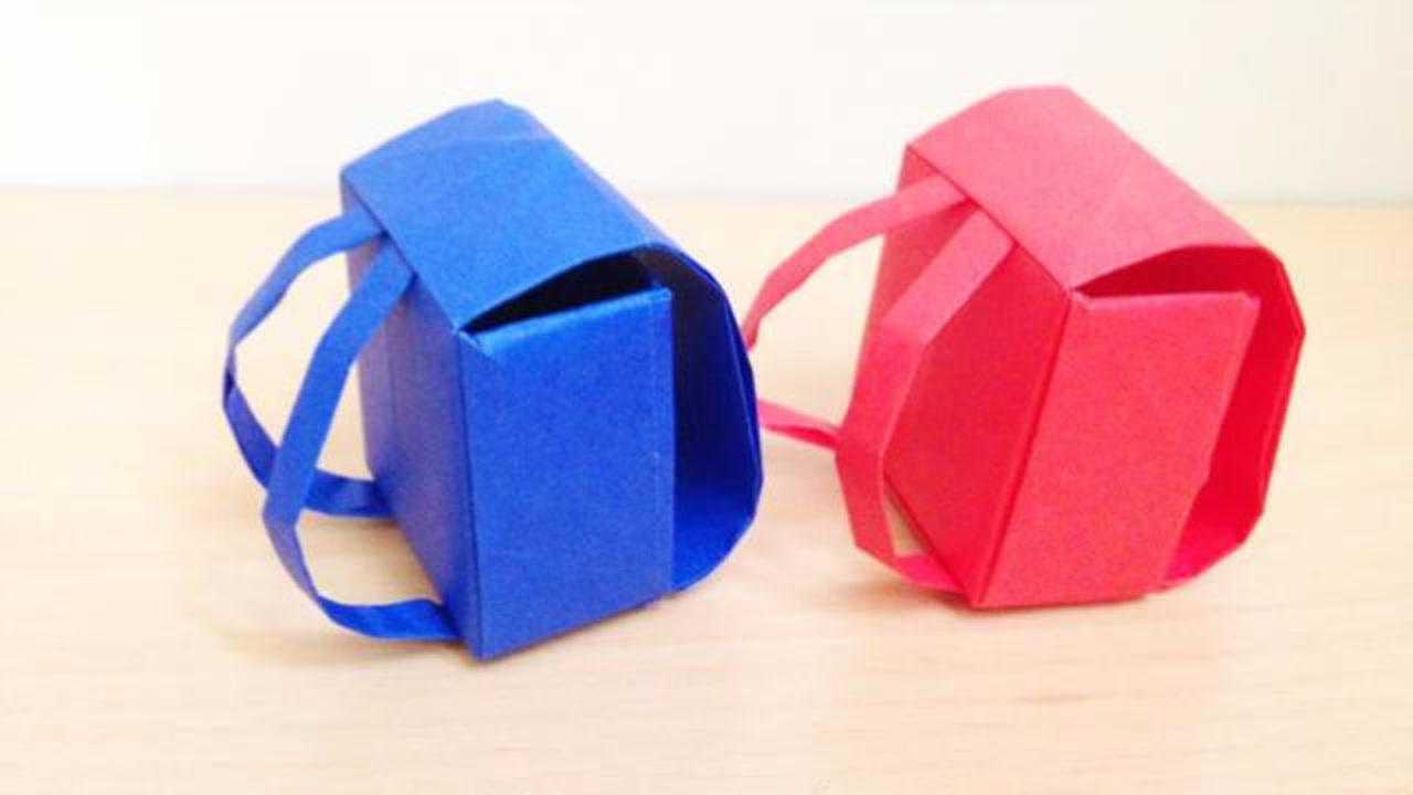 手工折纸迷你书包精致小巧可爱给生活添点创意色彩