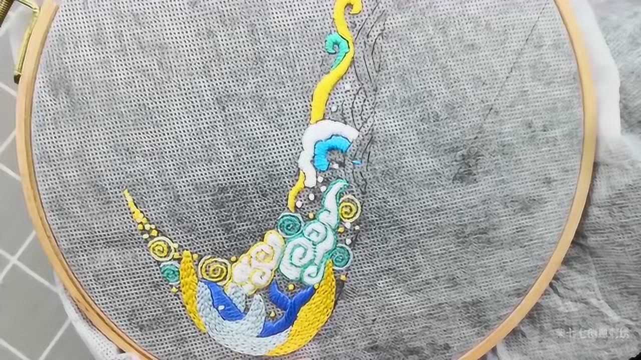 国风对勾图案刺绣_腾讯视频