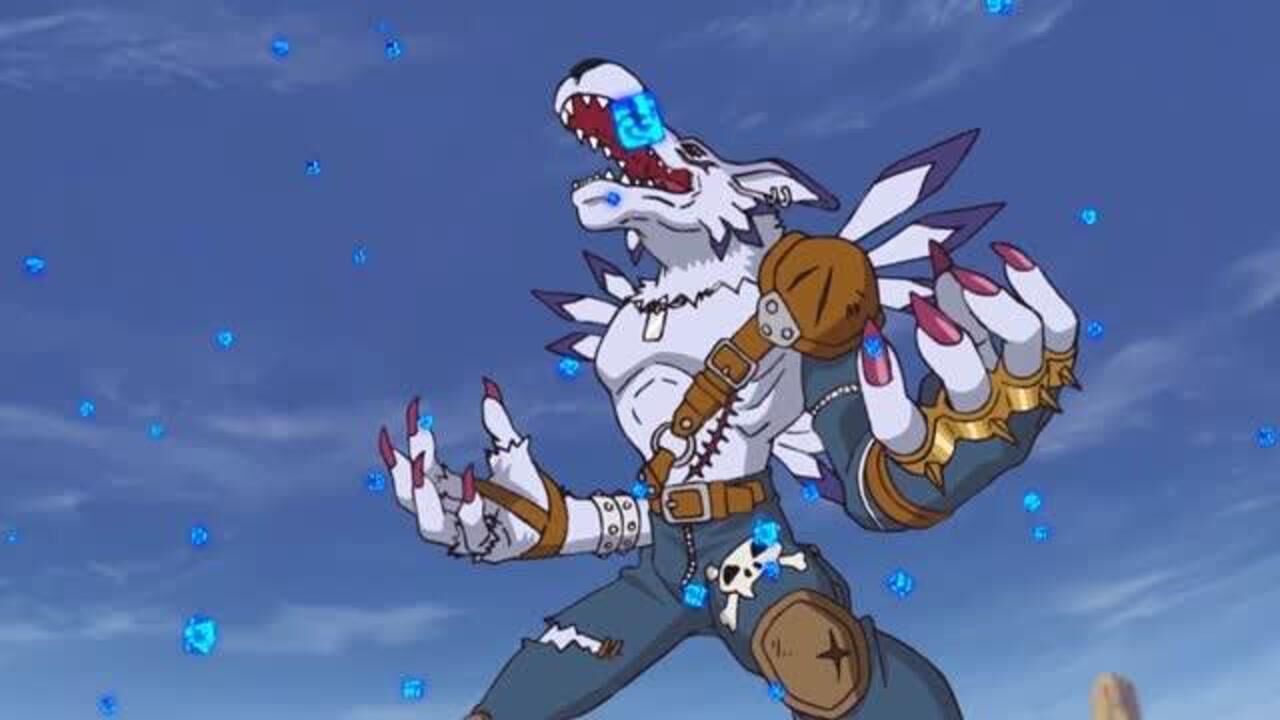 数码宝贝加布兽超进化超燃打斗赢得胜利