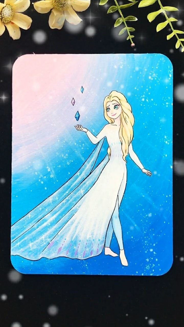 老爹画的艾莎vs我画的艾莎,太美丽了吧!