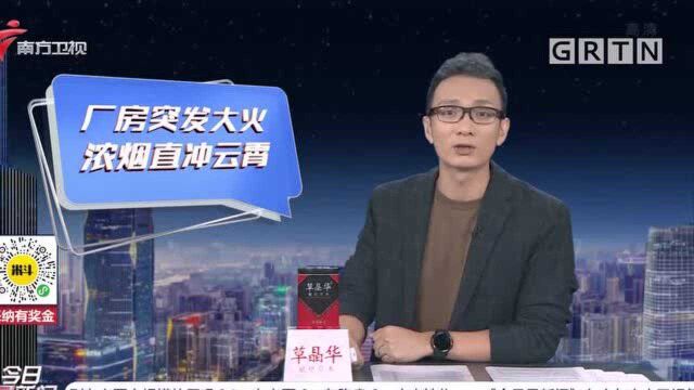 广州荔湾:玻璃厂白天突发大火 浓烟直冲天际