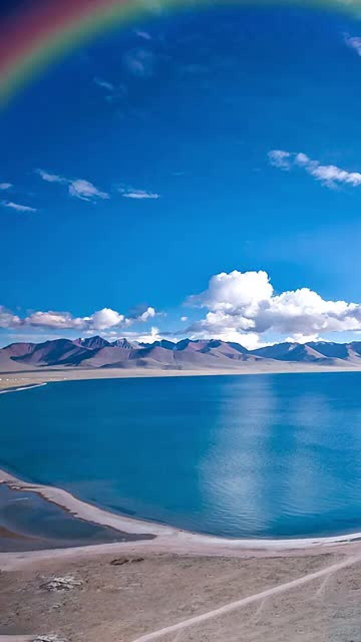 美丽的蓝天,秀丽的彩虹,宁静的大海