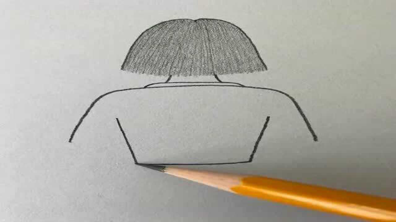 学校的素描课,画美丽短发女孩的背影,看着简单画起来需要技巧!