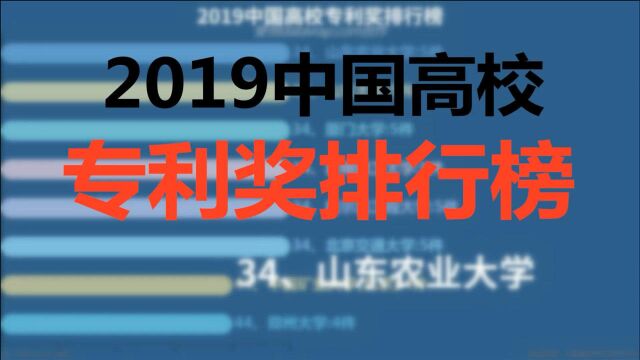 2019中国高校专利奖排行榜 ‐ 数据可视化