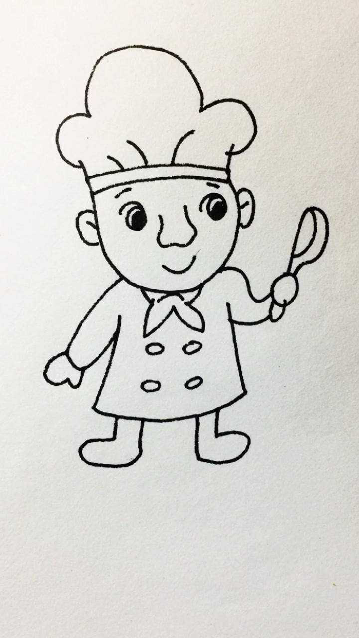 幼儿简笔画厨师图片
