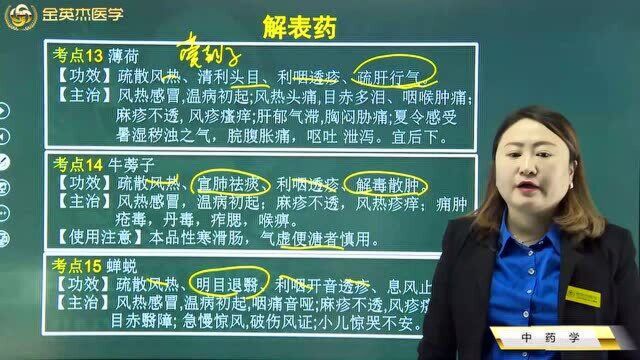 中医中药学:薄荷和牛蒡子均属解表药,它们的主治症状和使用注意都在这里了