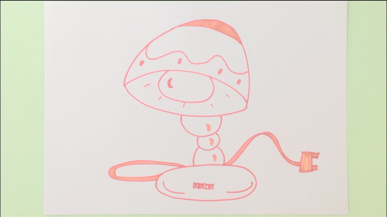 博卡简笔画博卡老师好厉害画了橙色小台灯我们跟着画