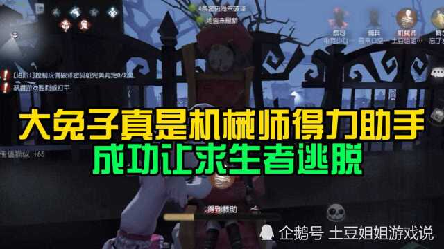 第五人格:大兔子真是机械师得力助手,成功让求生者逃脱