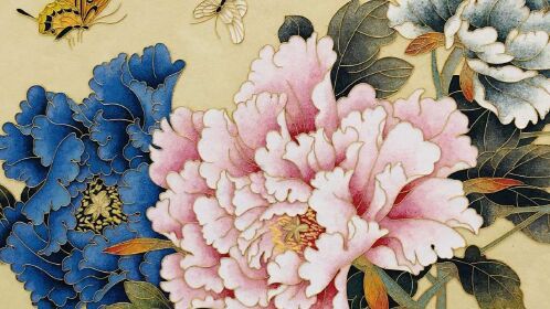 景泰蓝掐丝珐琅画 牡丹