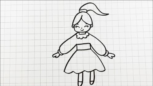 教你画一个既简单又可爱的单马尾辫小女孩!