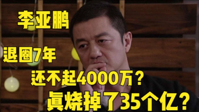 退出娱乐圈7年,如今为4000万跪下求饶?李亚鹏是咋烧掉35个亿的