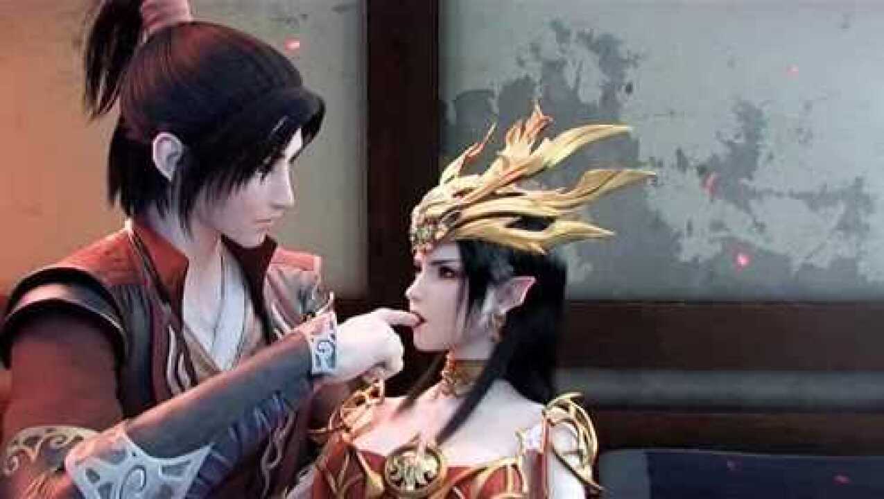 斗破苍穹美杜莎女王咬萧炎手指不放可爱与性感共存