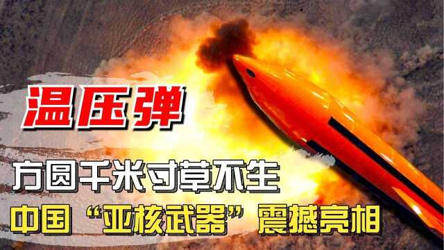 美国恐慌了?中国“亚核武器”温压弹震撼亮相,方圆千米寸草不生