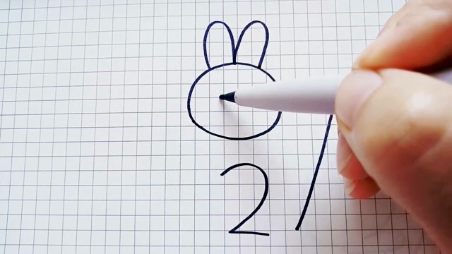 用数字画可爱的小兔子你看出来我用了什么数字吗