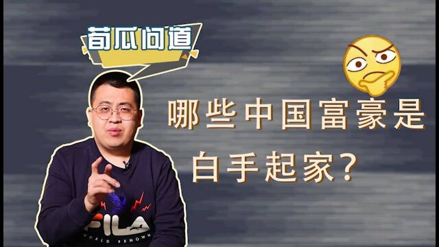 没有父母助力,普通家庭逆袭,中国哪些富豪是真正的白手起家?