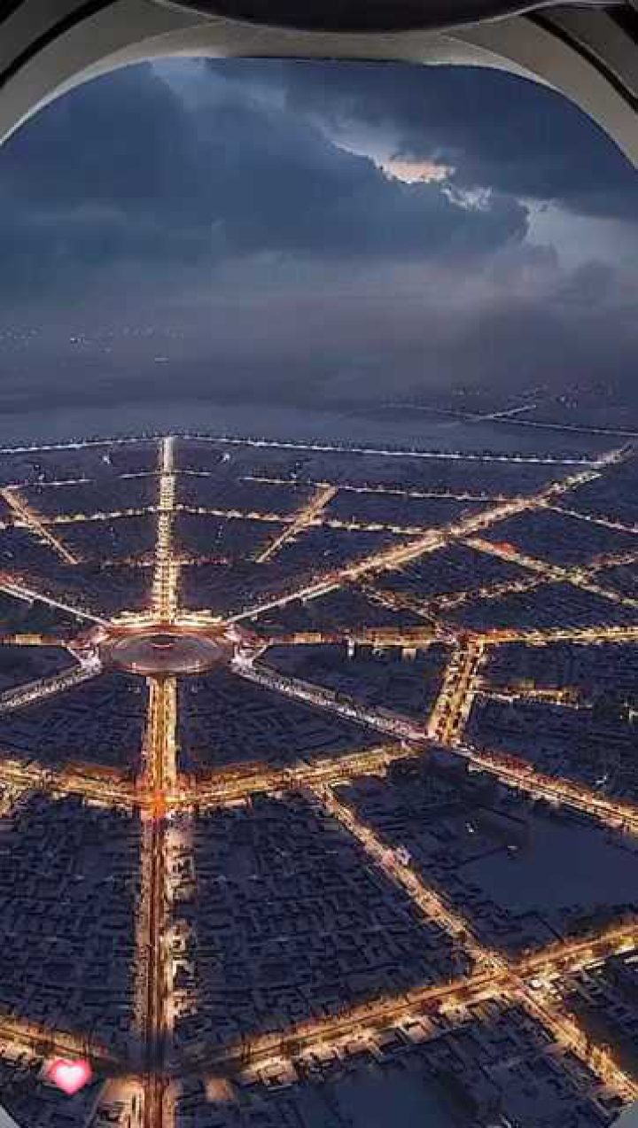 航拍中国最宏伟八卦城.