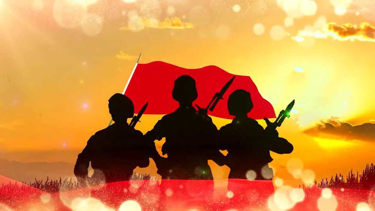 打靶归来配乐成品晚会led视频舞台背景