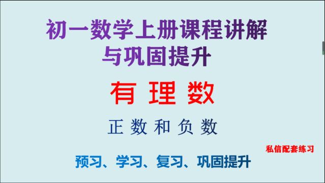 初一数学上册课程讲解与巩固提升,有理数第1讲,正数和负数