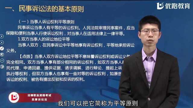 民诉精讲小课堂——民诉基本原则当事人诉讼权利平等原则(1)