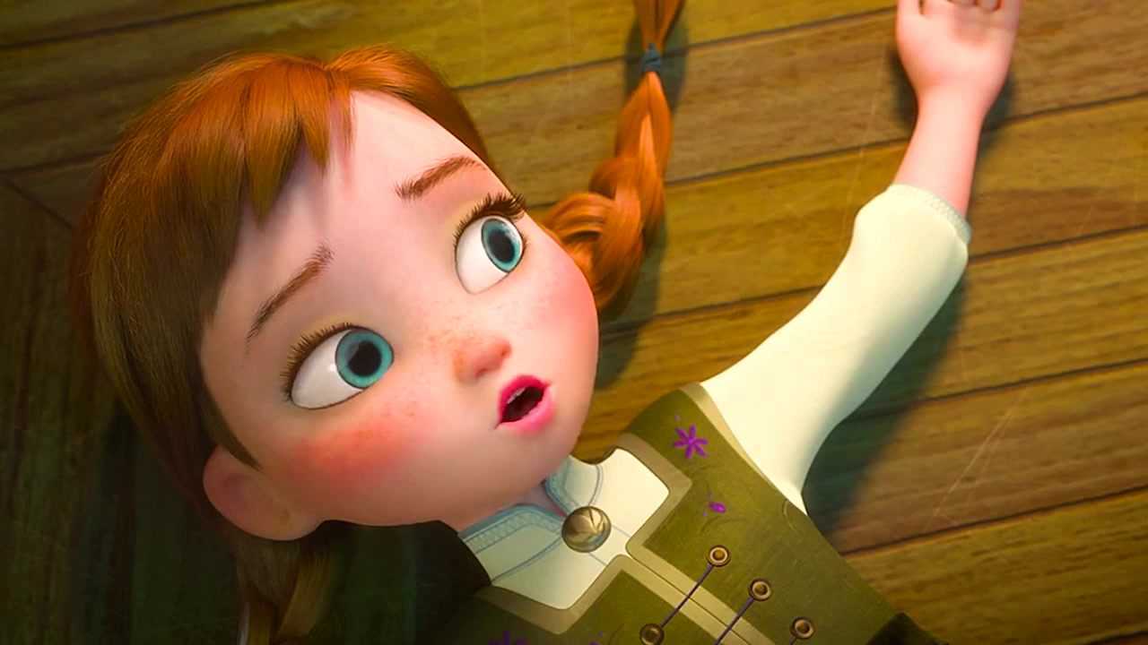 冰雪奇缘:安娜公主小时候的大眼睛,左右转动太可爱了!