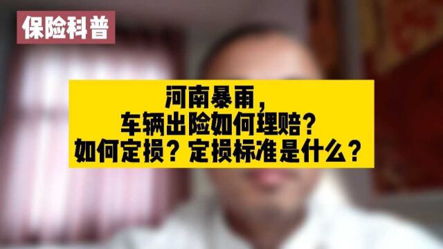 河南暴雨,车辆出险如何理赔?如何定损?定损标准是什么?