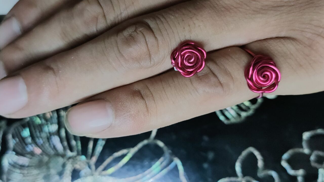 金属丝手工制作Diy玫瑰花戒指Diy玫瑰花耳钉_腾讯视频