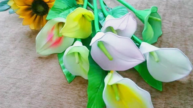 手工丝网花"加筋立体马蹄莲"教程