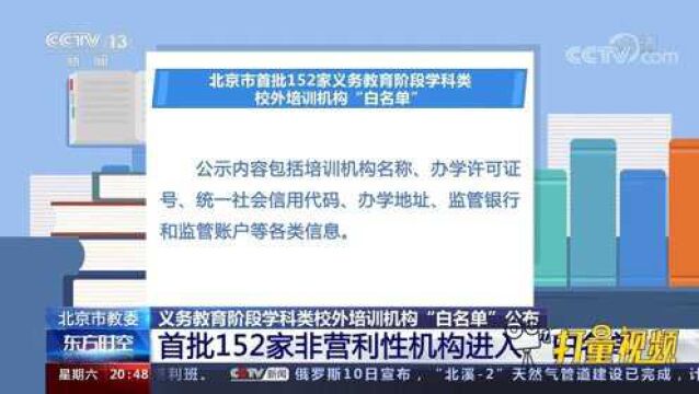 家长注意!北京首批152家非营利性机构进入“白名单”