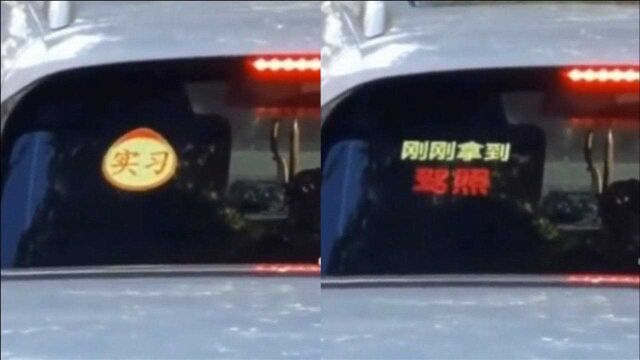 司机后玻璃装警示牌,提醒后方车辆别跟车,网友:我也想安排一个