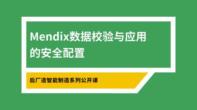 Mendix数据校验与应用的安全配置