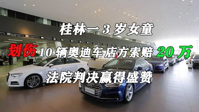 桂林一3岁女童划伤10辆奥迪车,店方索赔20万,法院判决赢得盛赞