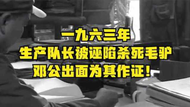 一九六三年,生产队长被诬陷杀死毛驴,邓公出面为其作证