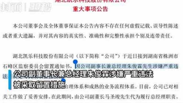 30秒丨开盘跌停!ST凯乐总经理被采取留置措施 此前专网通信业务曾爆雷