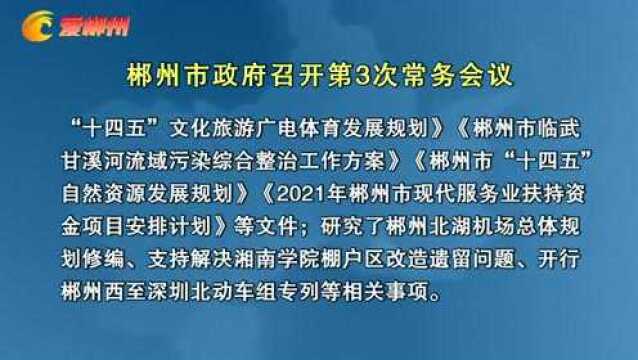 郴州市政府召开第3次常务会议