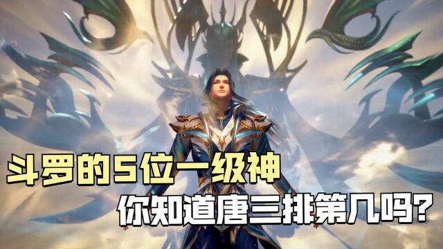 斗罗大陆:斗罗中的5位一级神,你知道唐三排第几吗?