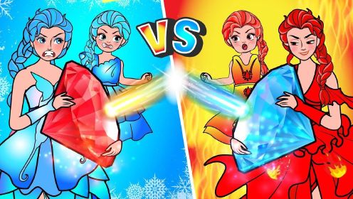 剪纸动画：冰雪公主VS火焰公主，冰与火的对决，到底谁会胜利呢？