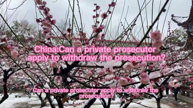 China:Can a private prosecutor apply to withdraw th