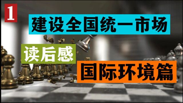 加快建设全国统一大市场 读后感(1) ——宏观国际环境篇(上)