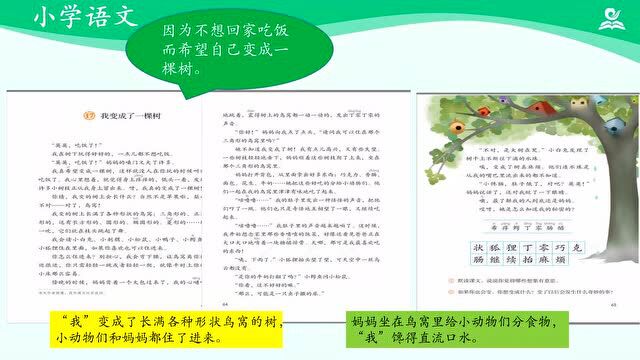 统编版语文三年级下册第17课《我变成了一棵树》知识点、同步练习、课堂笔记、教学视频