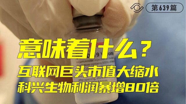 互联网巨头市值大缩水,科兴生物利润暴增80倍,意味着什么?