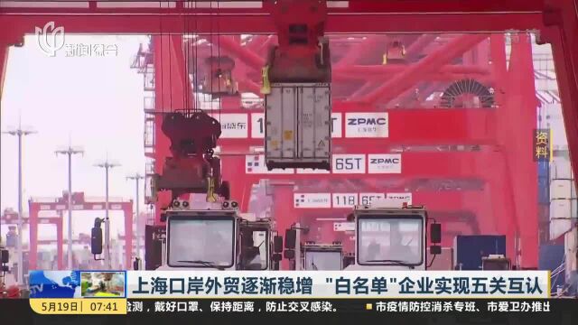 上海口岸外贸逐渐稳增“白名单”企业实现五关互认