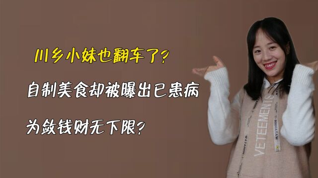 川乡小妹也翻车了?自制美食却被曝出已患病,为敛钱财无下限?