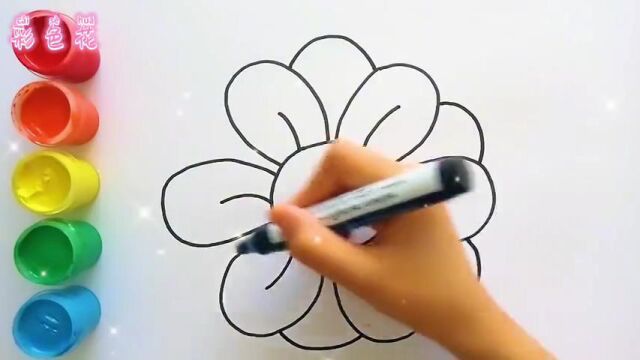 儿童绘画:学画彩色花