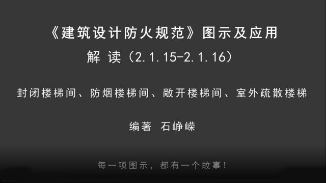 解读2.1.15~2.1.16:封闭楼梯间、防烟楼梯间、敞开楼梯间、室外疏散楼梯!《建筑设计防火规范图示及应用》