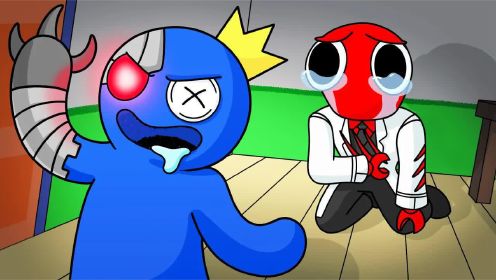 彩虹朋友们：蓝色朋友被红色朋友改造成机械朋友