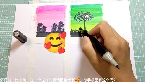 我和爸爸比赛画四季，谁会赢呢？小可爱快来点评啦！创意简笔画