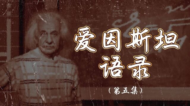 《爱因斯坦语录》第05集:对一切来说,只有热爱才是最好的老师