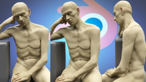 Blender男性人体解剖学雕塑大师级训练视频课程 RRCG