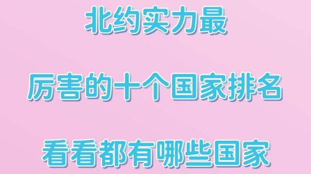 北约实力最厉害的十个国家排名,看看都有哪些国家,你知道吗?