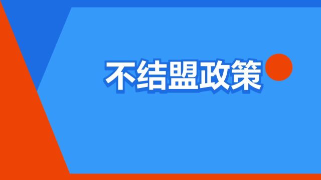 “不结盟政策”是什么意思?